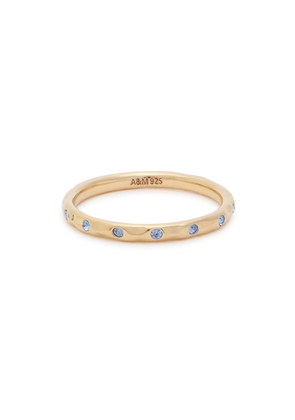 Astrid & Miyu Sapphire-embellished 18kt Gold-plated Ring - P (UK P / US 7.5)