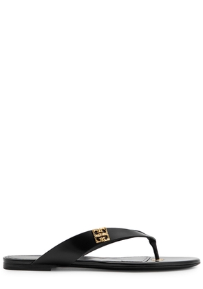 Givenchy 4G Liquid Leather Flip Flops - Black - 40 (IT40 / UK7)