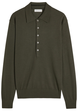 Dries Van Noten Muano Wool Polo Shirt - Khaki - L