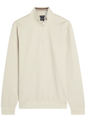 Boss Stimmann Half-zip Cotton-blend Sweatshirt - Beige - Xxl