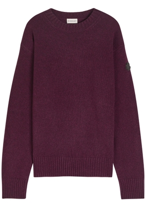 Moncler Logo-appliquéd Wool and Cashmere-blend Jumper - Purple - M