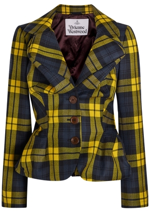 Vivienne Westwood Drunken Plaid Wool Jacket - Yellow - 46 (UK14 / L)