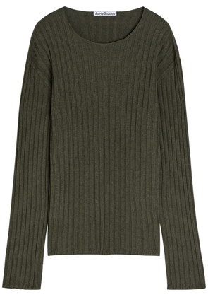 Acne Studios Ribbed-knit Jumper - Green - L