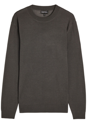Emporio Armani Travel Essential Fine-knit Jumper - Dark Green - L