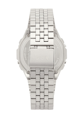 A.P.C. Montre Casio Watch in Metallic Silver.