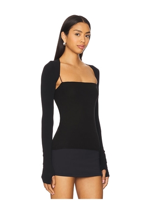 Commando Ballet Body Shrug With Thumbholes in Black.