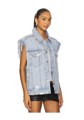 Alexander Wang Distressed Oversized Vest in Blue.