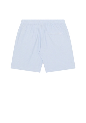 House of Sunny Seersucker Box Fit Shorts in Baby Blue. Size L. Also in M, S, XL/1X.