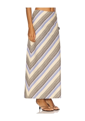 FAITHFULL THE BRAND Elise Skirt in Neutral,Blue. Size L. Also in M, S, XL, XS.