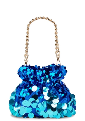 olga berg Pedro Sequin Pouch in Blue.
