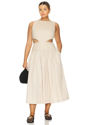 L'Academie by Marianna Natalina Midi Dress in Beige. Size L. Also in XL.