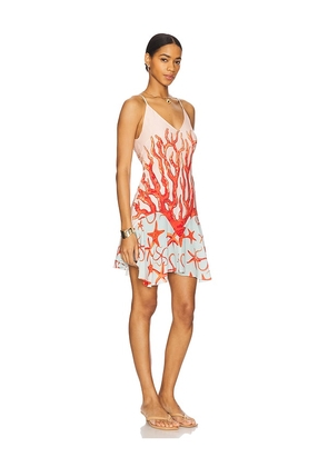 Muma World Lyra Mini Dress in Coral. Size M. Also in L, S, XL, XS.