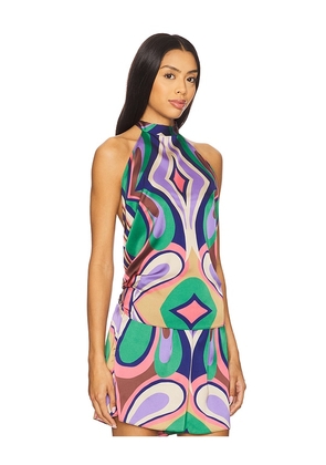 MISA Los Angeles Ora Top in Green,Pink. Size L. Also in XS.