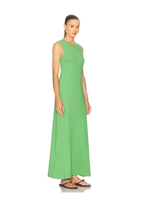 LESET Margo Sleeveless Maxi Dress in Green. Size L. Also in M, S, XL, XS.