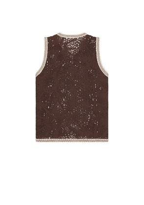 OAS Astrea Orion Crochet Vest in Brown. Size L. Also in S.