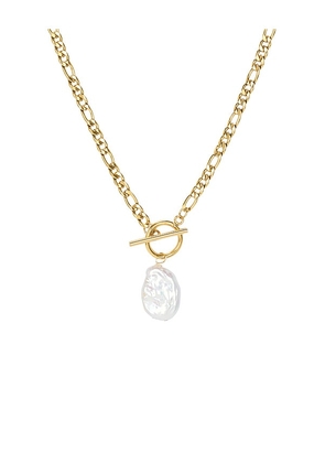 petit moments Jade Pearl Necklace in Metallic Gold.