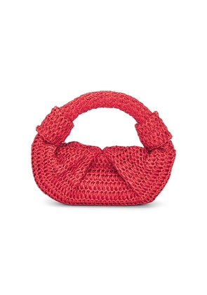 SIMONMILLER Raffia Lopsy Bag in Red.
