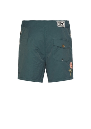 Rhythm Heritage Flower Swim Trunks in Green. Size 34. Also in 36.