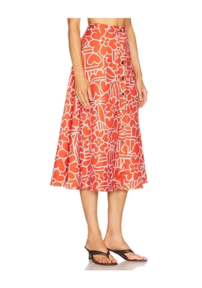 Papa Don't Preach x REVOLVE Fits Like A Puzzle Skirt in Red. Size L. Also in M, S, XS.