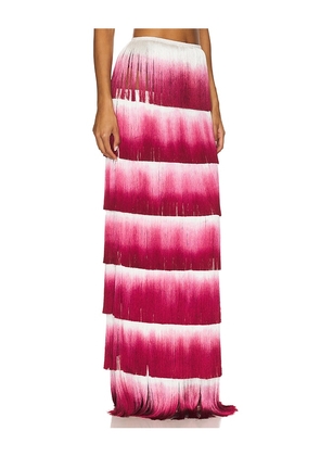 PatBO Fringe Maxi Skirt in Burgundy. Size 10. Also in 2, 4, 6.