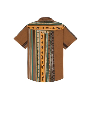 Sendero Provisions Co. Serape Pearl Snap Shirt in Orange. Size M. Also in S.