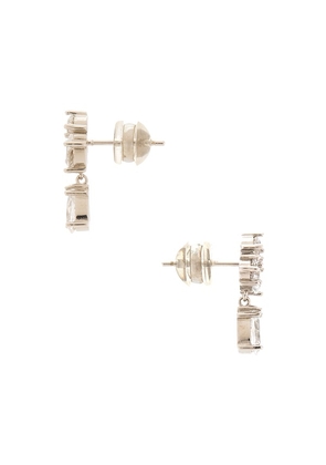 SHASHI Camille Drop Earring in Metallic Silver.