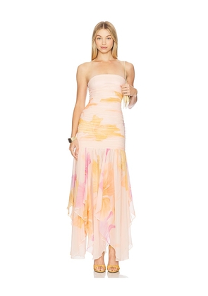 retrofete Teryn Silk Dress in Orange. Size M. Also in L, S, XL, XS.