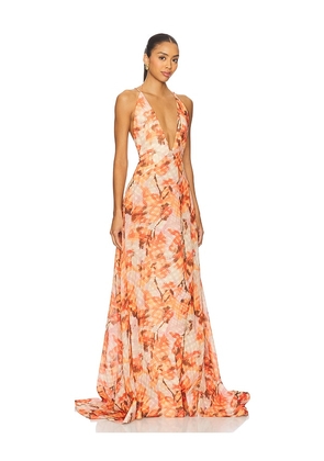 SAU LEE Calista Dress in Orange. Size 2. Also in 0, 4, 6, 8.