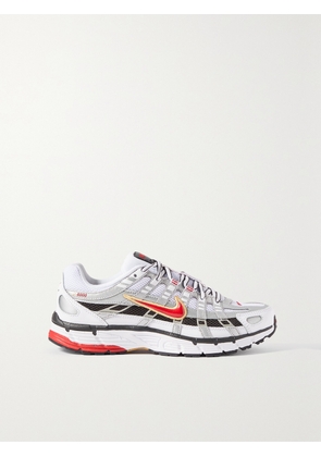 Nike - P-6000 Rubber-trimmed Leather And Mesh Sneakers - Silver - US5,US5.5,US6,US6.5,US7,US7.5,US8,US8.5,US9,US9.5,US10,US10.5,US11