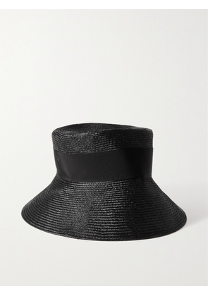 Max Mara - Borel Grosgrain-trimmed Raffia Hat - Black - 57,58