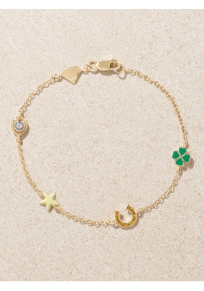 Alison Lou - Lucky By The Yard 14-karat Gold, Enamel And Diamond Bracelet - One size