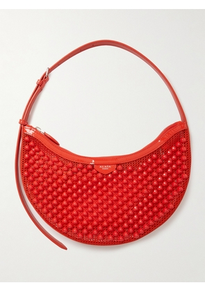 Alaïa - Demi Leather-trimmed Embellished Mesh Shoulder Bag - Orange - One size