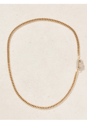 Marla Aaron - Allstone Chubby Babylock + Heavy Curb 14-karat Gold Diamond Necklace - One size