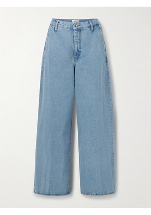 FRAME - The Drape Mid-rise Wide-leg Organic Jeans - Blue - 23,24,25,26,27,28,29,30,31,32