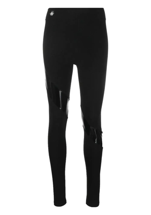 Philipp Plein tape-detail stretch leggings - Black