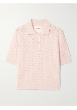 LISA YANG - Masy Pointelle-knit Cashmere Polo Shirt - Pink - 01,2