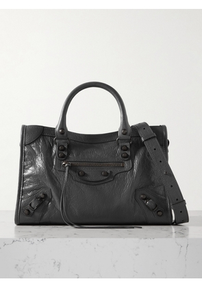 Balenciaga - Le City Small Embellished Textured-leather Tote - Gray - One size