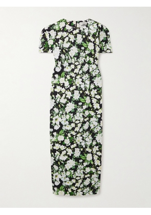 Kika Vargas - Sygne Floral-print Cotton-blend Midi Dress - Black - US2,US4,US6,US8,US10,US12