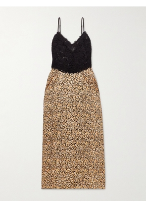 Kika Vargas - Petra Lace And Printed Satin Maxi Dress - Neutrals - US2,US4,US6,US8,US10