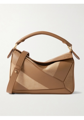 LOEWE - Puzzle Small Leather And Suede Shoulder Bag - Brown - One size