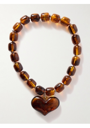 Julietta - Amore Silver-tone Resin Necklace - Brown - One size