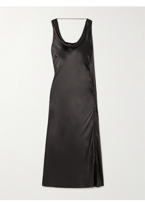 Acne Studios - Open-back Draped Silk-satin Midi Dress - Gray - DK32,DK34,DK36,DK38,DK40,DK42