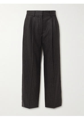 BLAZÉ Milano - Fox Pleated Pinstriped Wool And Cashmere-blend Straight-leg Pants - Brown - 00,1,2,3,4