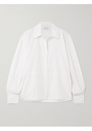 Deiji Studios - Room Drawstring Striped Organic Cotton-poplin Shirt - Off-white - xx small,x small,small,medium,large