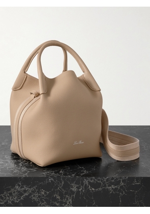 Loro Piana - Bale Canvas-trimmed Textured-leather Tote - Neutrals - One size
