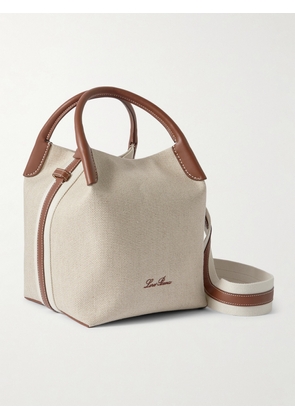 Loro Piana - Bale Textured Leather-trimmed Canvas Tote - Neutrals - One size