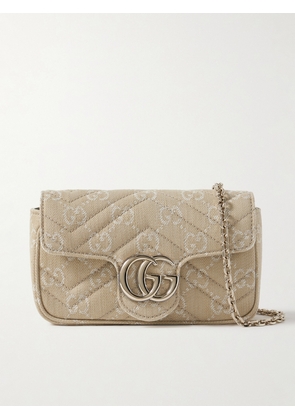 Gucci - Gg Marmont 2.0 Matelassé Canvas-jacquard Shoulder Bag - Neutrals - One size