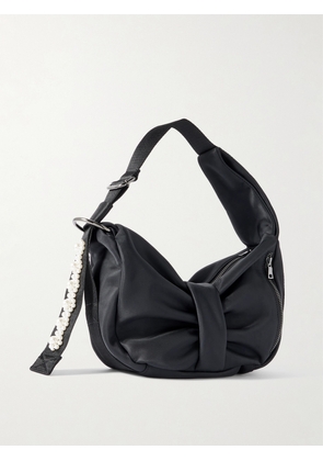 Simone Rocha - Sling Bow Mini Faux Pearl-embellished Shell Shoulder Bag - Black - One size