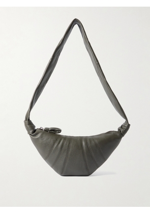 LEMAIRE - Croissant Small Paneled Textured-leather Shoulder Bag - Green - One size