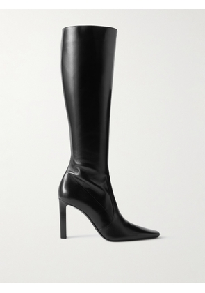 SAINT LAURENT - Francoise Glossed-leather Knee Boots - Black - EU 36,EU 37,EU 38,EU 39,EU 40